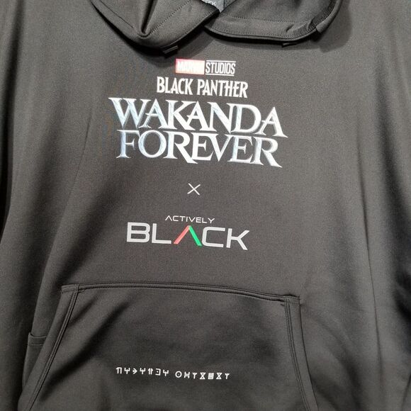 Actively Black Wakanda Black Panther Hoodie Black Collection Pullover Jacket 3XL - Picture 12 of 16